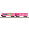 Zestaw 2 wagonów towarowych odkrytych Eaos z graffiti Piko 58393 H0 1:87